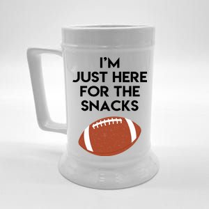 I'm Just Here for the Snacks Football Beer Stein