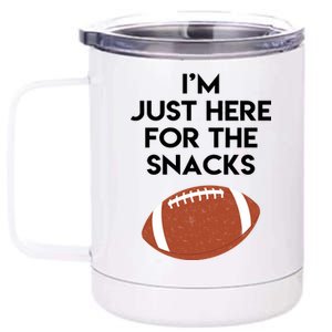 I'm Just Here for the Snacks Football 12 oz Stainless Steel Tumbler Cup