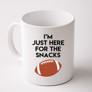 I'm Just Here for the Snacks Football Coffee Mug