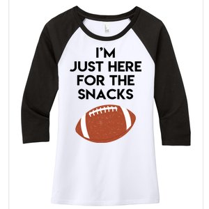 I'm Just Here for the Snacks Football Women's Tri-Blend 3/4-Sleeve Raglan Shirt