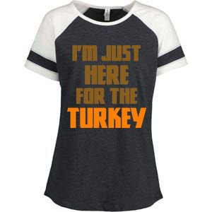 I'm Just Here For The Turkey Enza Ladies Jersey Colorblock Tee