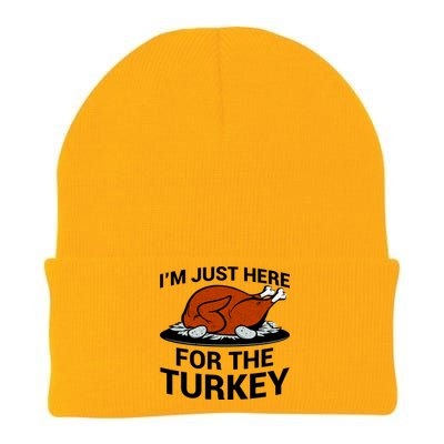 I'm Just Here For The Turkey Thanksgiving Knit Cap Winter Beanie