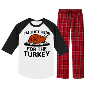 I'm Just Here For The Turkey Thanksgiving Raglan Sleeve Pajama Set