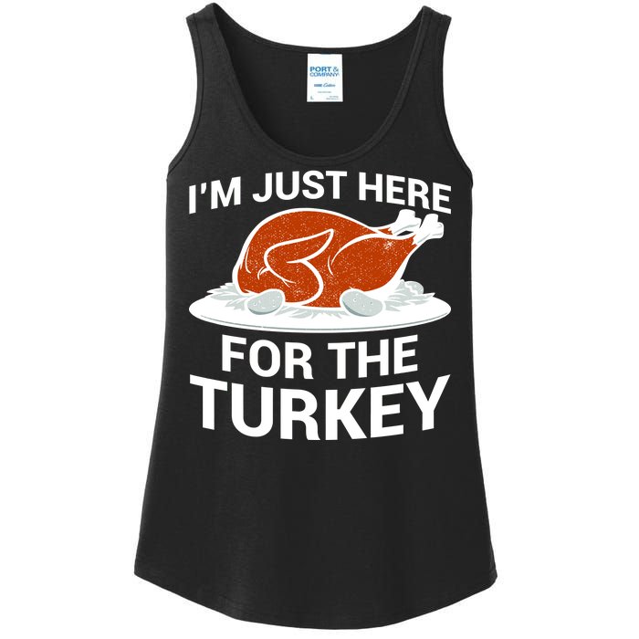 I'm Just Here For The Turkey Thanksgiving Ladies Essential Tank