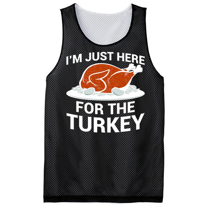 I'm Just Here For The Turkey Thanksgiving Mesh Reversible Basketball Jersey Tank