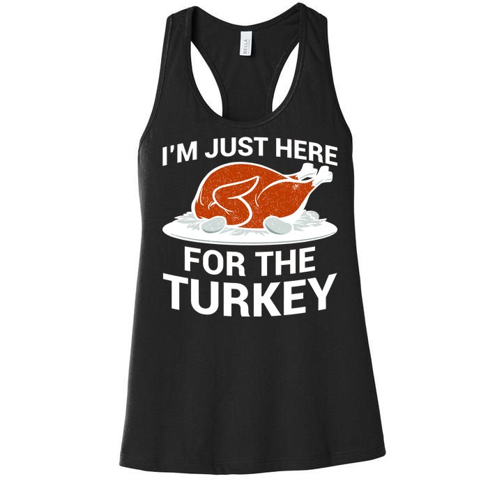 I'm Just Here For The Turkey Thanksgiving Women's Racerback Tank