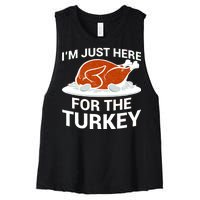 I'm Just Here For The Turkey Thanksgiving Women's Racerback Cropped Tank