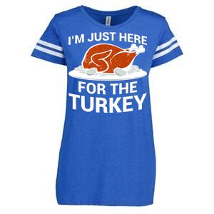 I'm Just Here For The Turkey Thanksgiving Enza Ladies Jersey Football T-Shirt