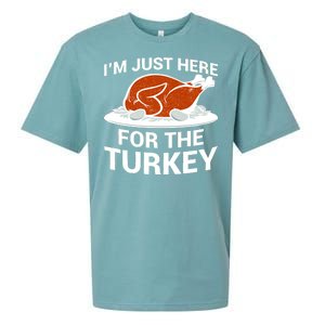 I'm Just Here For The Turkey Thanksgiving Sueded Cloud Jersey T-Shirt