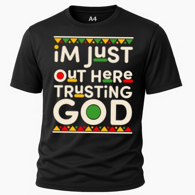 I'm Just Out Here Trusting God Traditional Colors Performance Shirt