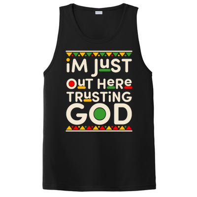 I'm Just Out Here Trusting God Traditional Colors PosiCharge Competitor Tank