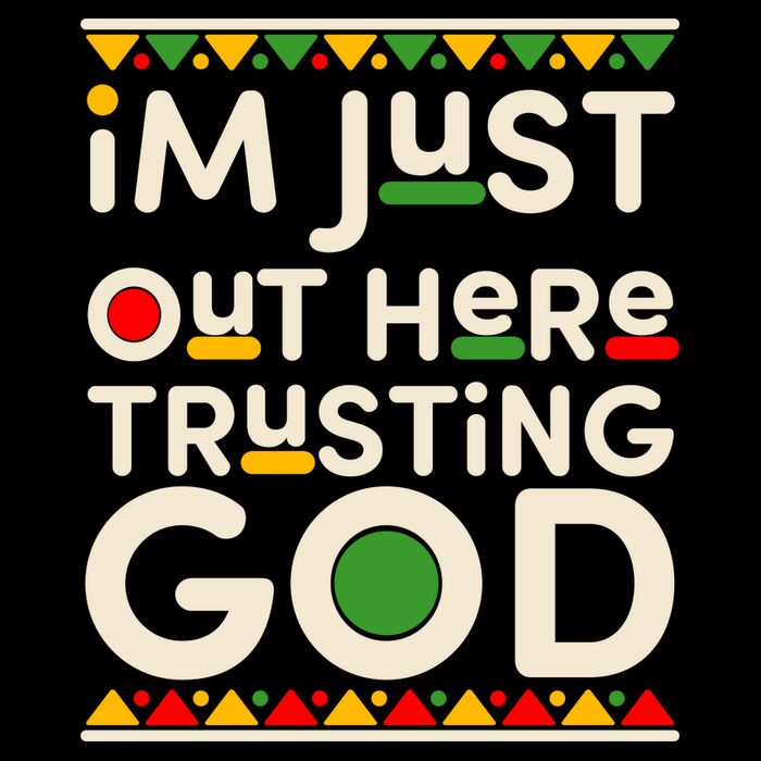 I'm Just Out Here Trusting God Traditional Colors Kids T-Shirt