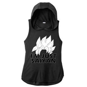 I'm Just Saiyan Ladies PosiCharge Tri-Blend Wicking Draft Hoodie Tank