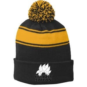 I'm Just Saiyan Stripe Pom Pom Beanie