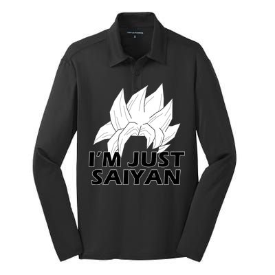 I'm Just Saiyan Silk Touch Performance Long Sleeve Polo