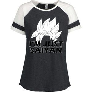 I'm Just Saiyan Enza Ladies Jersey Colorblock Tee