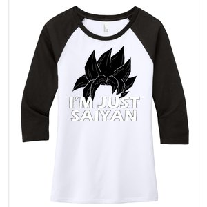 I'm Just Saiyan Women's Tri-Blend 3/4-Sleeve Raglan Shirt