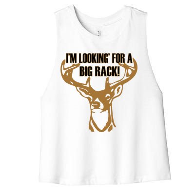 I'm Looking For A Big Rack Women's Racerback Cropped Tank