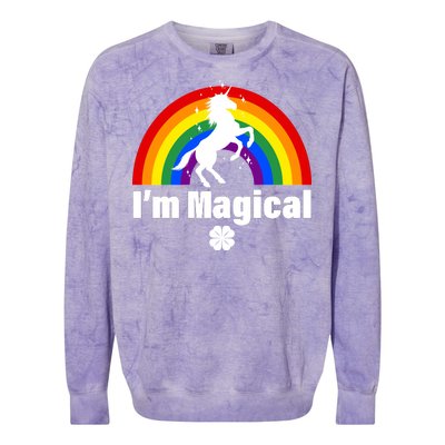 I'm Magical Clover Unicorn Colorblast Crewneck Sweatshirt