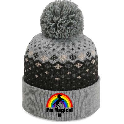 I'm Magical Clover Unicorn The Baniff Cuffed Pom Beanie