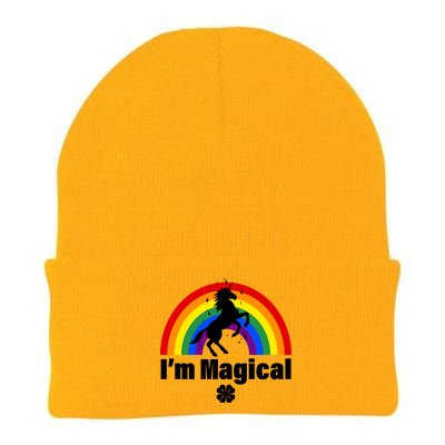 I'm Magical Clover Unicorn Knit Cap Winter Beanie