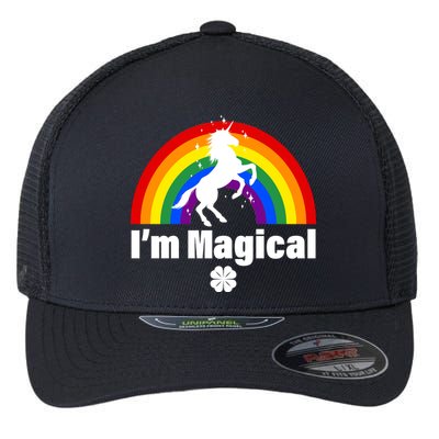 I'm Magical Clover Unicorn Flexfit Unipanel Trucker Cap