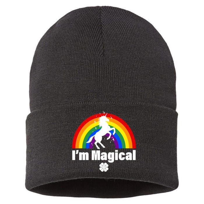 I'm Magical Clover Unicorn Sustainable Knit Beanie