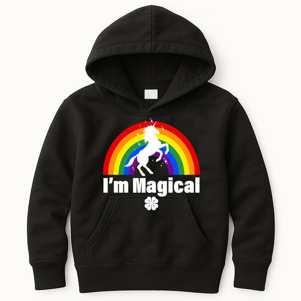 I'm Magical Clover Unicorn Kids Hoodie