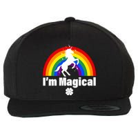 I'm Magical Clover Unicorn Wool Snapback Cap