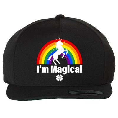 I'm Magical Clover Unicorn Wool Snapback Cap