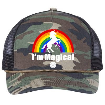 I'm Magical Clover Unicorn Retro Rope Trucker Hat Cap