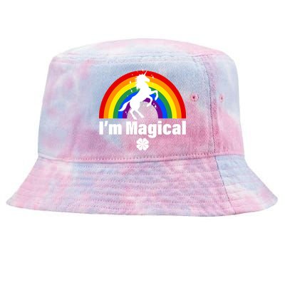 I'm Magical Clover Unicorn Tie-Dyed Bucket Hat