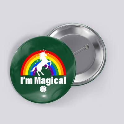 I'm Magical Clover Unicorn Button