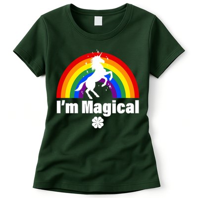 I'm Magical Clover Unicorn Womens T-Shirt