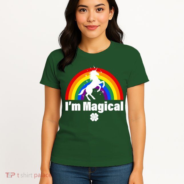 I'm Magical Clover Unicorn Womens T-Shirt