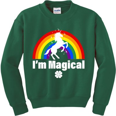 I'm Magical Clover Unicorn Kids Sweatshirt