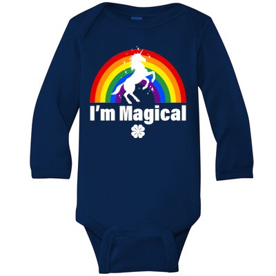 I'm Magical Clover Unicorn Baby Long Sleeve Bodysuit