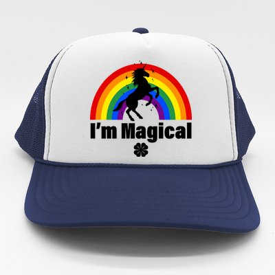 I'm Magical Clover Unicorn Trucker Hat