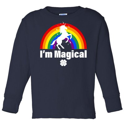 I'm Magical Clover Unicorn Toddler Long Sleeve Shirt