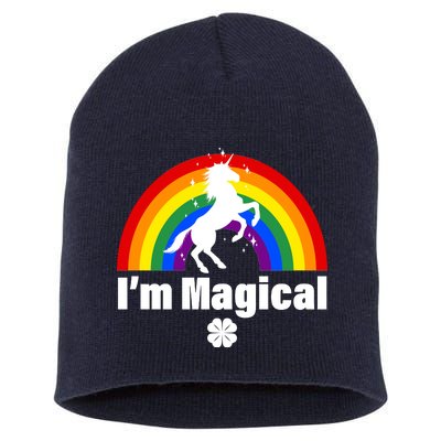 I'm Magical Clover Unicorn Short Acrylic Beanie