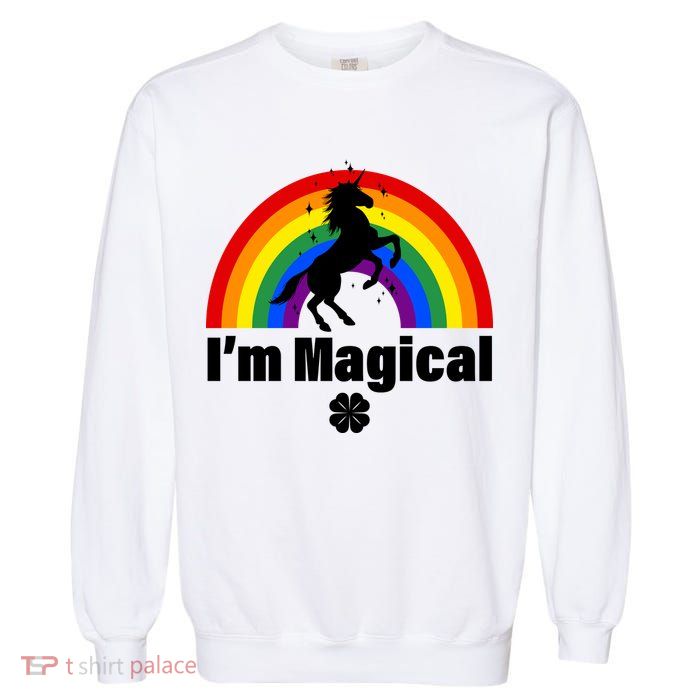 I'm Magical Clover Unicorn Garment-Dyed Sweatshirt
