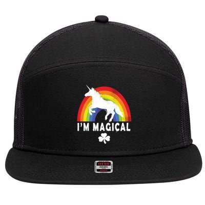 I'm Magical Unicorn Funny St. Patrick's Day 7 Panel Mesh Trucker Snapback Hat