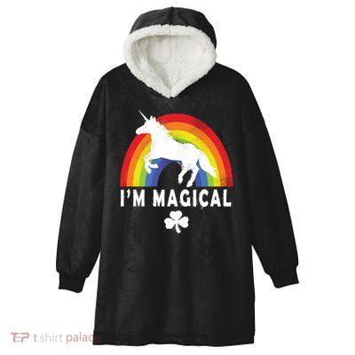 I'm Magical Unicorn Funny St. Patrick's Day Hooded Wearable Blanket