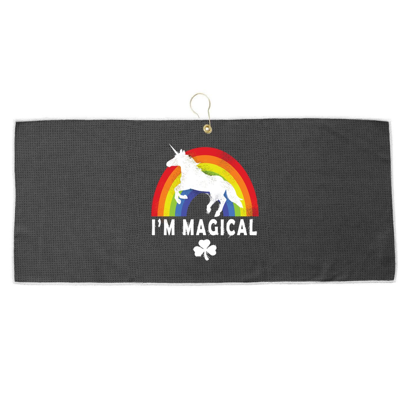 I'm Magical Unicorn Funny St. Patrick's Day Large Microfiber Waffle Golf Towel