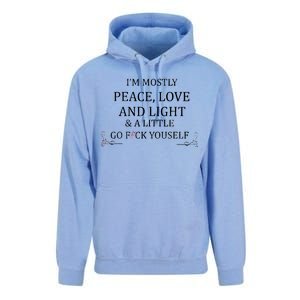 I'm Mostly Peace Love And Light  Unisex Surf Hoodie