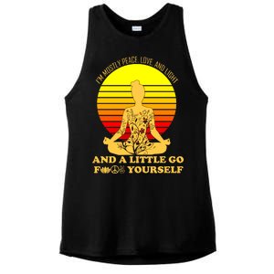 I'm Mostly Peace Love And Light Funny Ladies PosiCharge Tri-Blend Wicking Tank