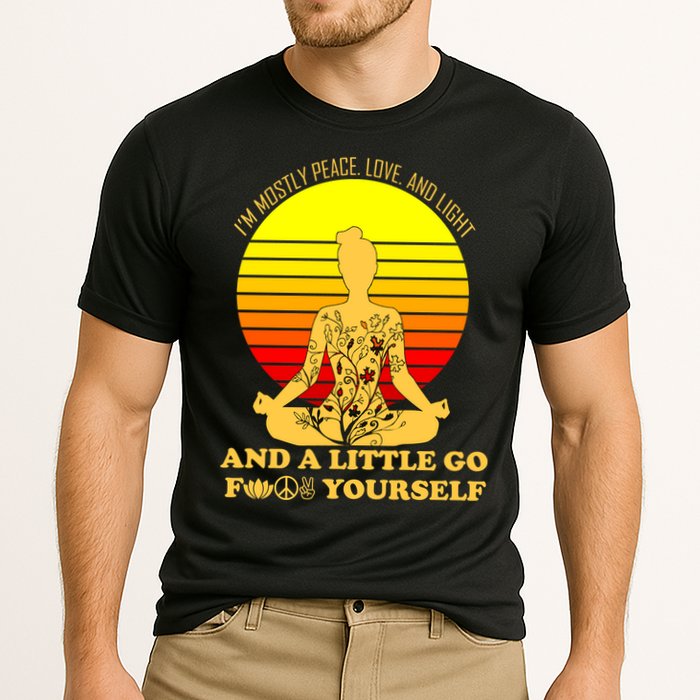 I'm Mostly Peace Love And Light Funny Cooling Performance Crew T-Shirt