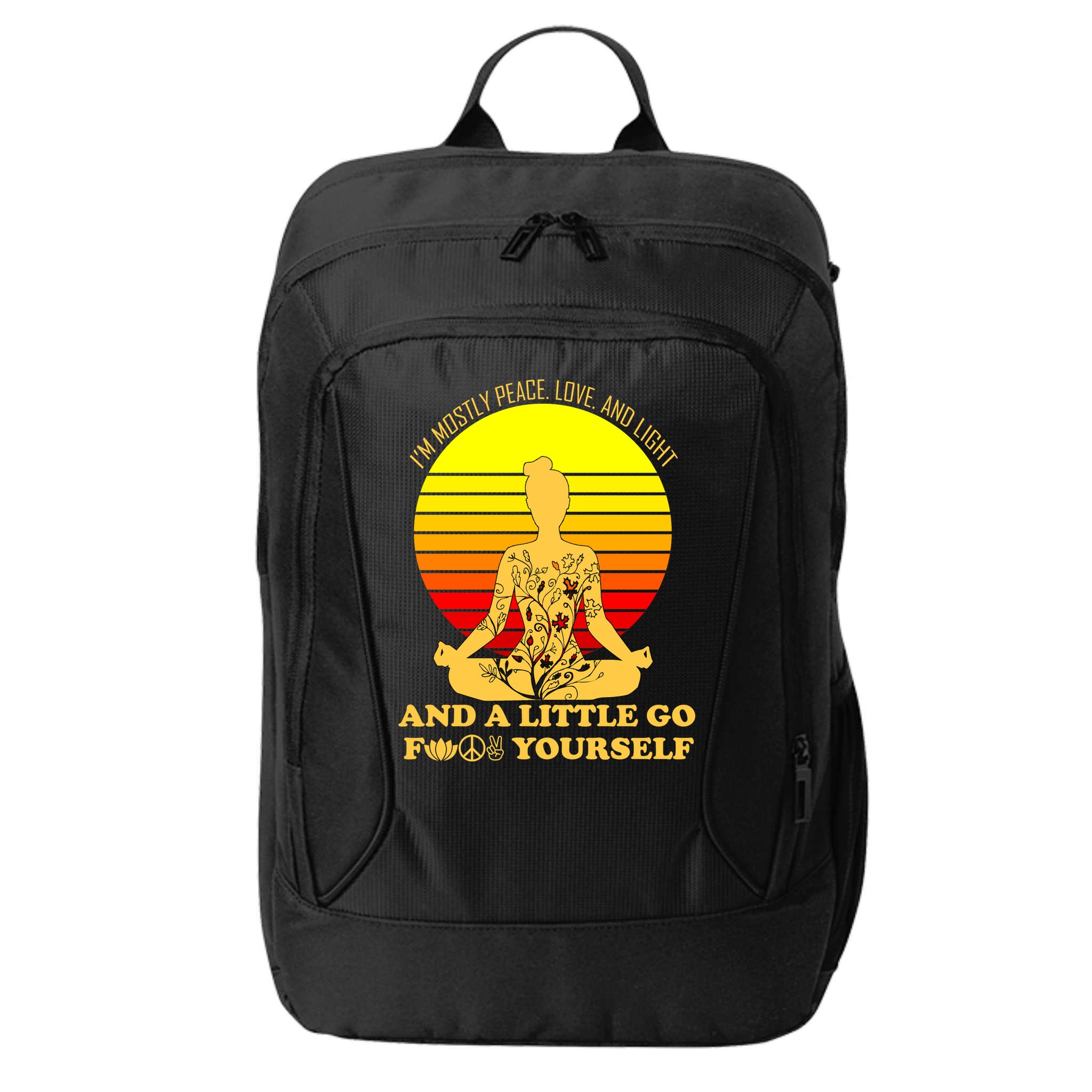 I'm Mostly Peace Love And Light Funny City Backpack