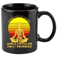 I'm Mostly Peace Love And Light Funny 11oz C Handle Ceramic Mug