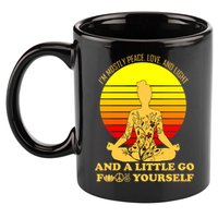 I'm Mostly Peace Love And Light Funny 11oz C Handle Ceramic Mug